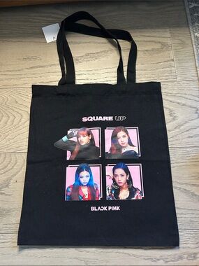 Blackpink Graphic 'SQUARE UP' Canvas Tote Bag